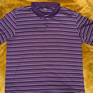 Nike Tiger Woods Collection Men’s Dri-FIT Golf Polo Shirt Purple Striped Size XL
